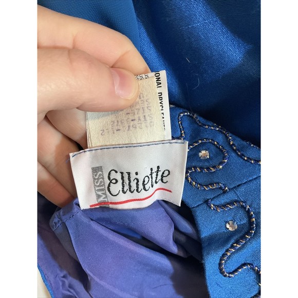 Miss Elliette Women’s 8 Blue Skirt Blazer Combo Vintage Ruffle Evening Swing - Picture 6 of 15